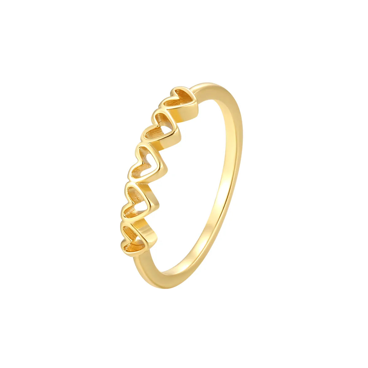 Copper 18K Gold Plated Hollow Out Infinity Heart Shape Solid Color Rings