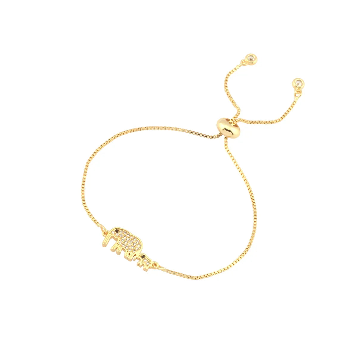 Copper 18K Gold Plated IG Style Simple Style Commute Clouds Car Elephant Inlay Zircon Bracelets