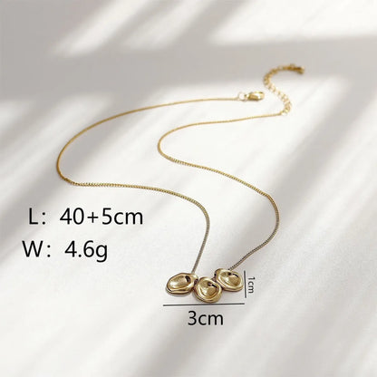 Copper 18K Gold Plated IG Style Simple Style Geometric Pendant Necklace