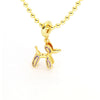 Copper 18K Gold Plated Inlay Dog Zircon Pendant Necklace