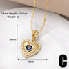 Copper 18K Gold Plated Inlay Heart Shape Zircon Pendant Necklace