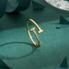 Copper 18K Gold Plated Inlay Letter Zircon Rings