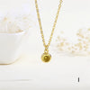 Copper 18K Gold Plated Inlay Round Zircon Pendant Necklace