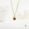 Copper 18K Gold Plated Inlay Round Zircon Pendant Necklace