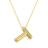 Copper 18K Gold Plated Letter Pendant Necklace