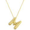 Copper 18K Gold Plated Letter Pendant Necklace