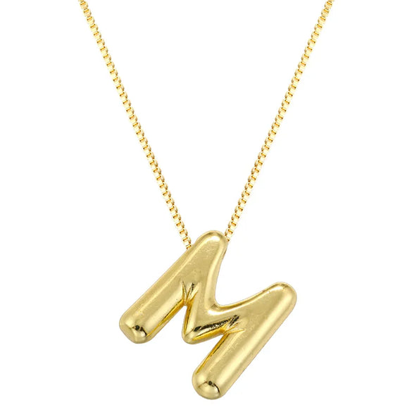 Copper 18K Gold Plated Letter Pendant Necklace