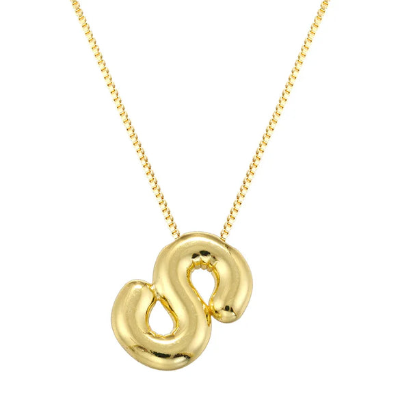 Copper 18K Gold Plated Letter Pendant Necklace