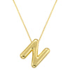 Copper 18K Gold Plated Letter Pendant Necklace