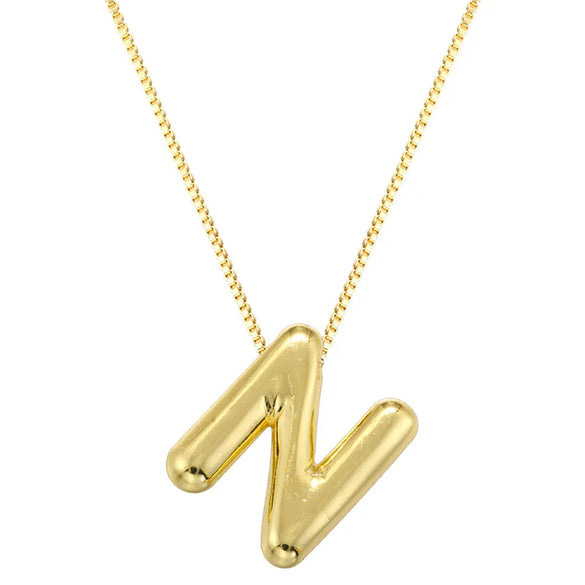 Copper 18K Gold Plated Letter Pendant Necklace