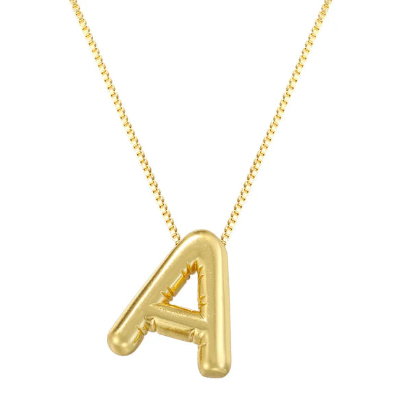 Copper 18K Gold Plated Letter Pendant Necklace