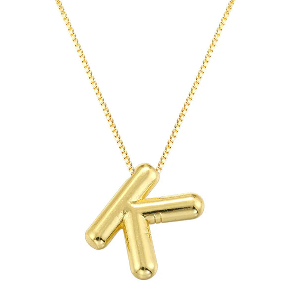 Copper 18K Gold Plated Letter Pendant Necklace