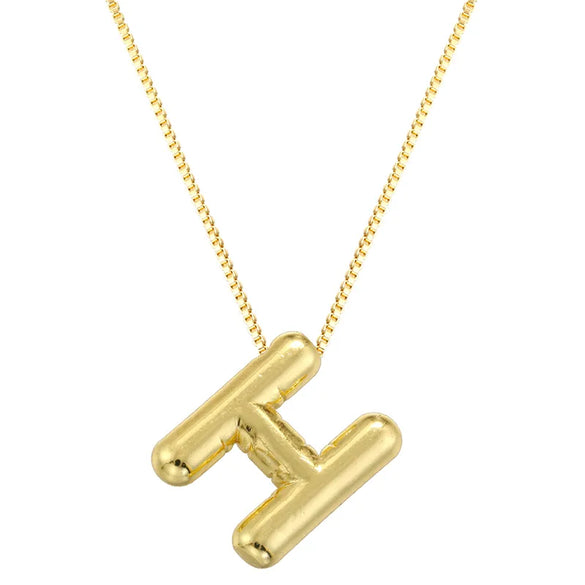 Copper 18K Gold Plated Letter Pendant Necklace