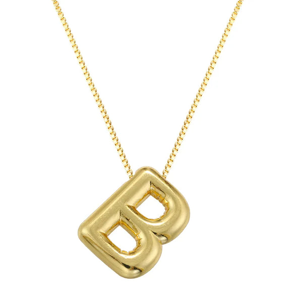 Copper 18K Gold Plated Letter Pendant Necklace