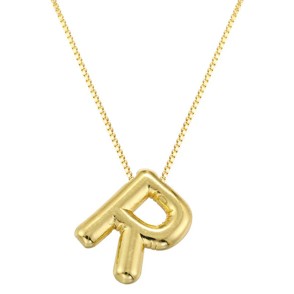 Copper 18K Gold Plated Letter Pendant Necklace