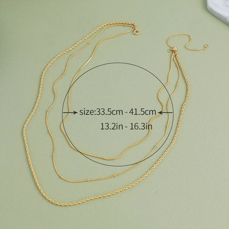 Copper 18K Gold Plated Luxurious Simple Style Classic Style Plating Irregular Layered Necklaces