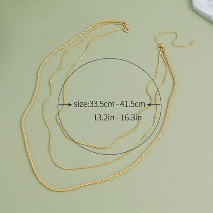 Copper 18K Gold Plated Luxurious Simple Style Classic Style Plating Irregular Layered Necklaces