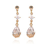 Copper 18K Gold Plated Modern Style Classic Style Inlay Water Droplets Drop Earrings