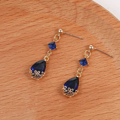 Copper 18K Gold Plated Modern Style Classic Style Inlay Water Droplets Drop Earrings