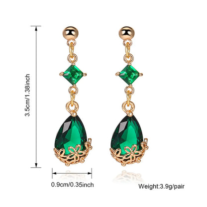 Copper 18K Gold Plated Modern Style Classic Style Inlay Water Droplets Drop Earrings