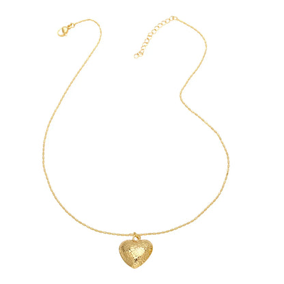 Copper 18K Gold Plated Modern Style Simple Style Plating Heart Shape Pendant Necklace