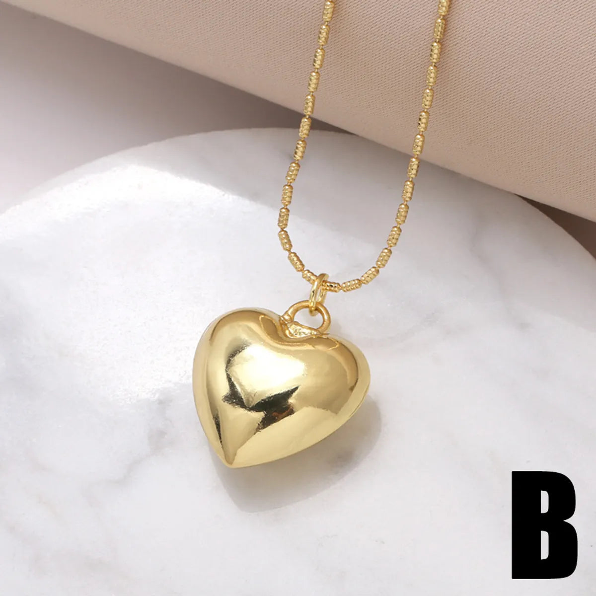 Copper 18K Gold Plated Modern Style Simple Style Plating Heart Shape Pendant Necklace