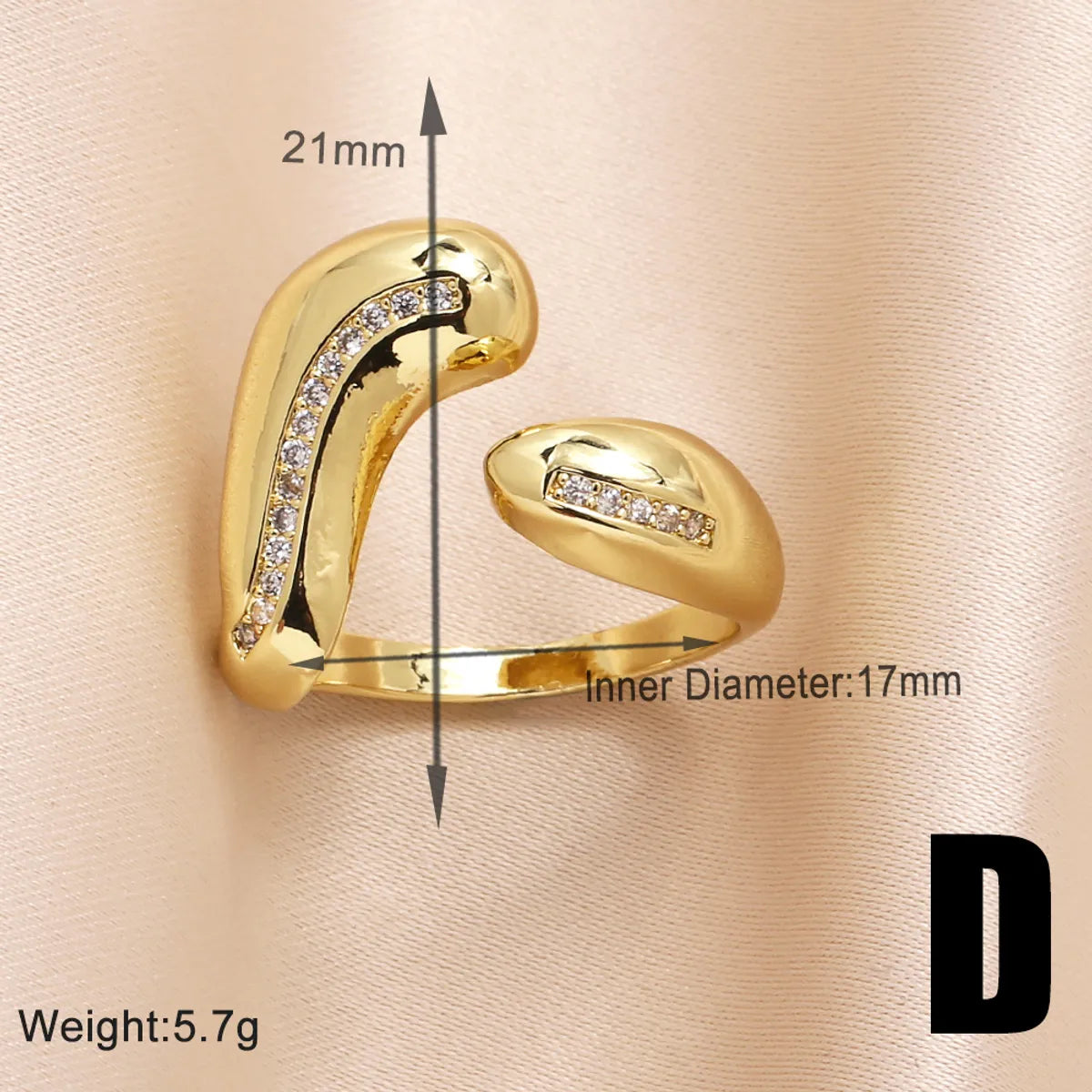 Copper 18K Gold Plated Modern Style Simple Style Plating Inlay Irregular Star Solid Color Zircon Open Rings