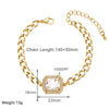 Copper 18K Gold Plated Modern Style Simple Style Plating Inlay Square Zircon Bracelets