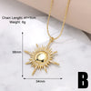 Copper 18K Gold Plated Modern Style Simple Style Plating Inlay Sun Moon Zircon Pendant Necklace