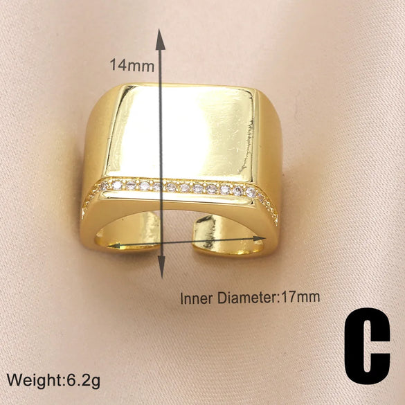 Copper 18K Gold Plated Modern Style Simple Style Plating Inlay Water Droplets Wings Zircon Open Rings