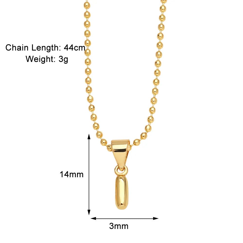 Copper 18K Gold Plated Modern Style Simple Style Plating Letter Pendant Necklace