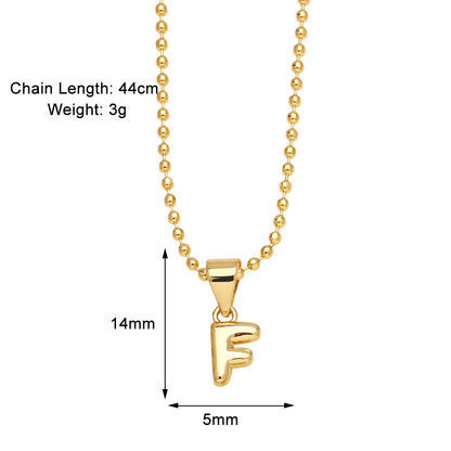 Copper 18K Gold Plated Modern Style Simple Style Plating Letter Pendant Necklace