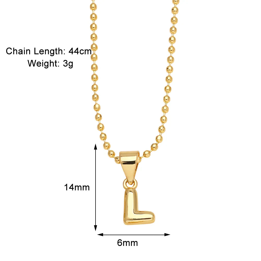 Copper 18K Gold Plated Modern Style Simple Style Plating Letter Pendant Necklace