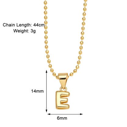 Copper 18K Gold Plated Modern Style Simple Style Plating Letter Pendant Necklace