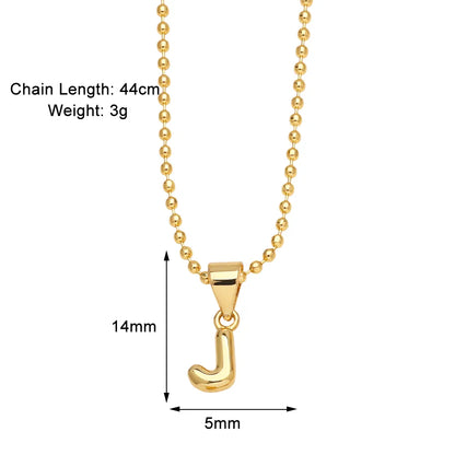 Copper 18K Gold Plated Modern Style Simple Style Plating Letter Pendant Necklace