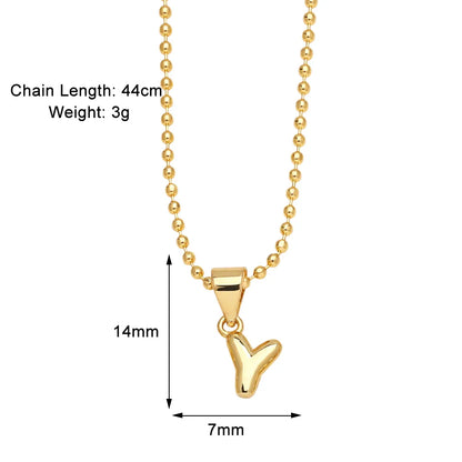 Copper 18K Gold Plated Modern Style Simple Style Plating Letter Pendant Necklace