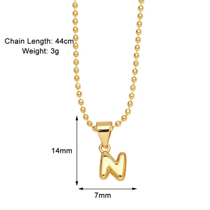 Copper 18K Gold Plated Modern Style Simple Style Plating Letter Pendant Necklace