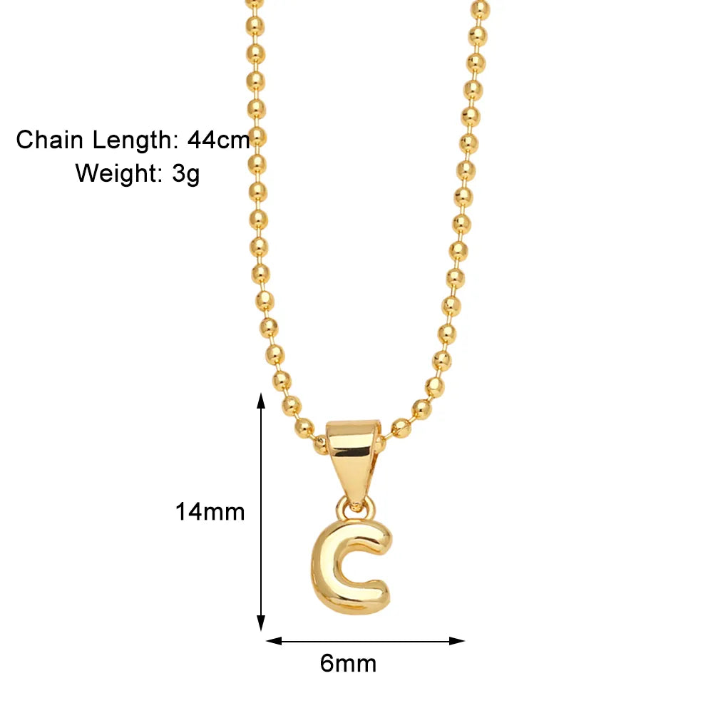 Copper 18K Gold Plated Modern Style Simple Style Plating Letter Pendant Necklace