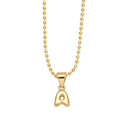 Copper 18K Gold Plated Modern Style Simple Style Plating Letter Pendant Necklace