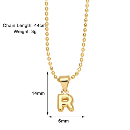 Copper 18K Gold Plated Modern Style Simple Style Plating Letter Pendant Necklace