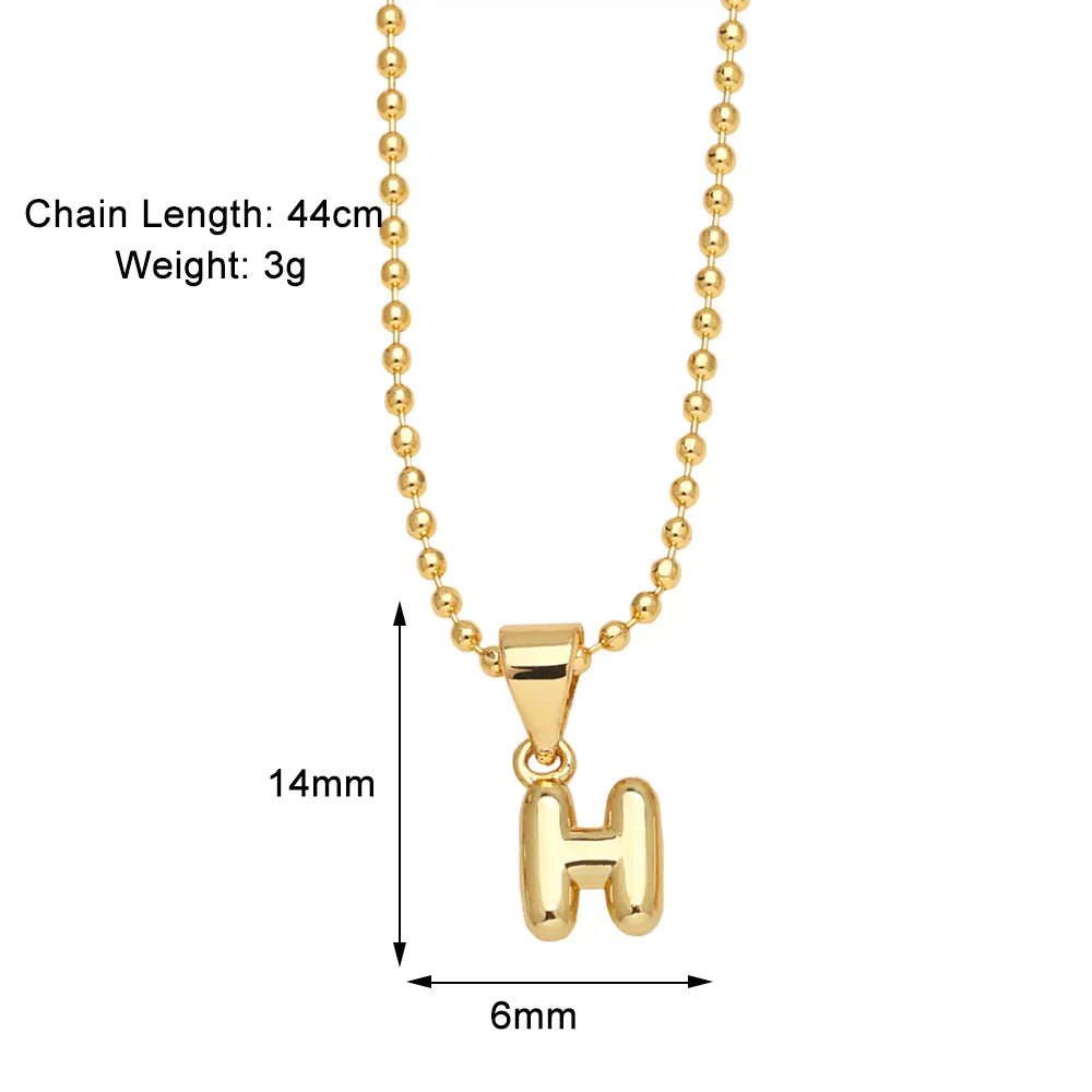 Copper 18K Gold Plated Modern Style Simple Style Plating Letter Pendant Necklace