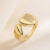 Copper 18K Gold Plated Plating Heart Shape Open Rings