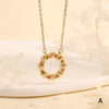 Copper 18K Gold Plated Plating Inlay Circle Zircon Pendant Necklace