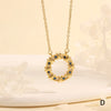 Copper 18K Gold Plated Plating Inlay Circle Zircon Pendant Necklace