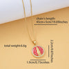 Copper 18K Gold Plated Plating Inlay Color Block Shell Zircon Pendant Necklace
