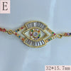 Copper 18K Gold Plated Plating Inlay Geometric Devil'S Eye Zircon Bracelets