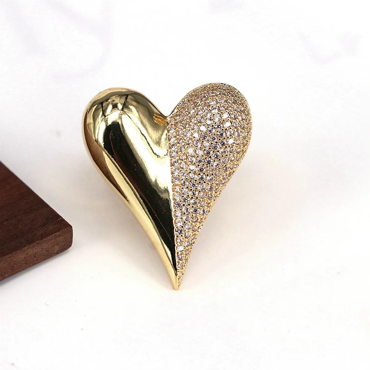 Copper 18K Gold Plated Plating Inlay Heart Shape Butterfly Zircon Open Rings