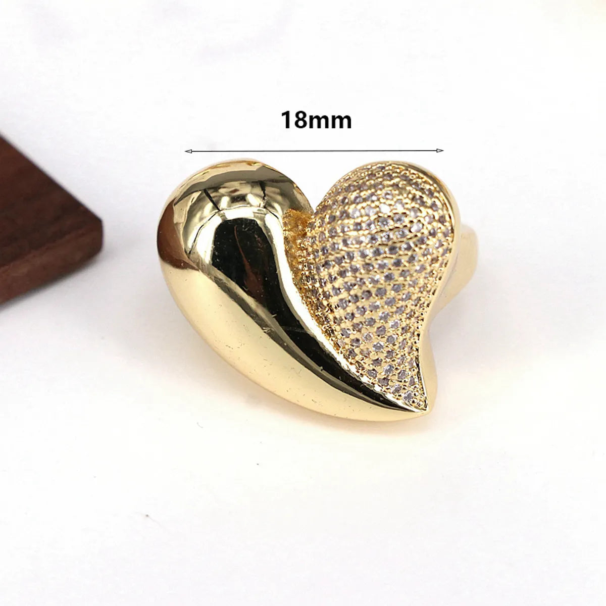 Copper 18K Gold Plated Plating Inlay Heart Shape Butterfly Zircon Open Rings