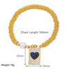 Copper 18K Gold Plated Plating Inlay Heart Shape Zircon Bracelets