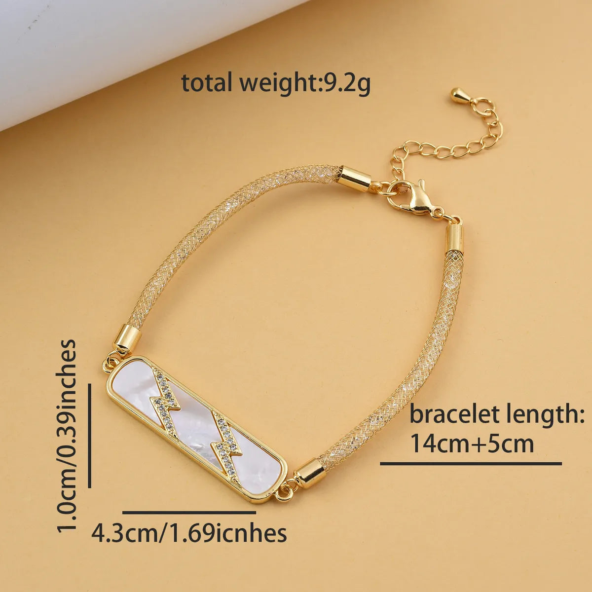 Copper 18K Gold Plated Plating Inlay Heart Shape Zircon Bracelets